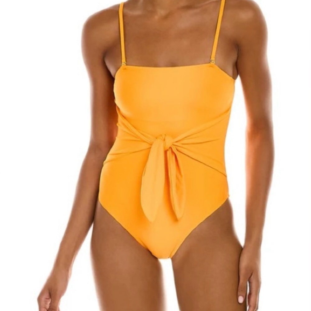 WeWoreWhat Vibrant Orange One Piece Swimsuit